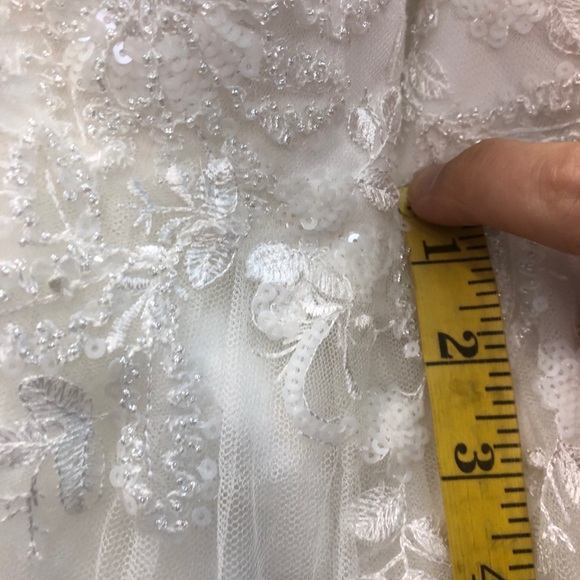 Modern Vintage Hi Lo Lace Wedding Dress Boho - Picture 8 of 13